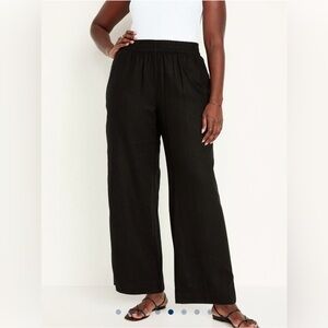 Old Navy High-Waisted Linen-Blend Wide-Leg Pants Size Large